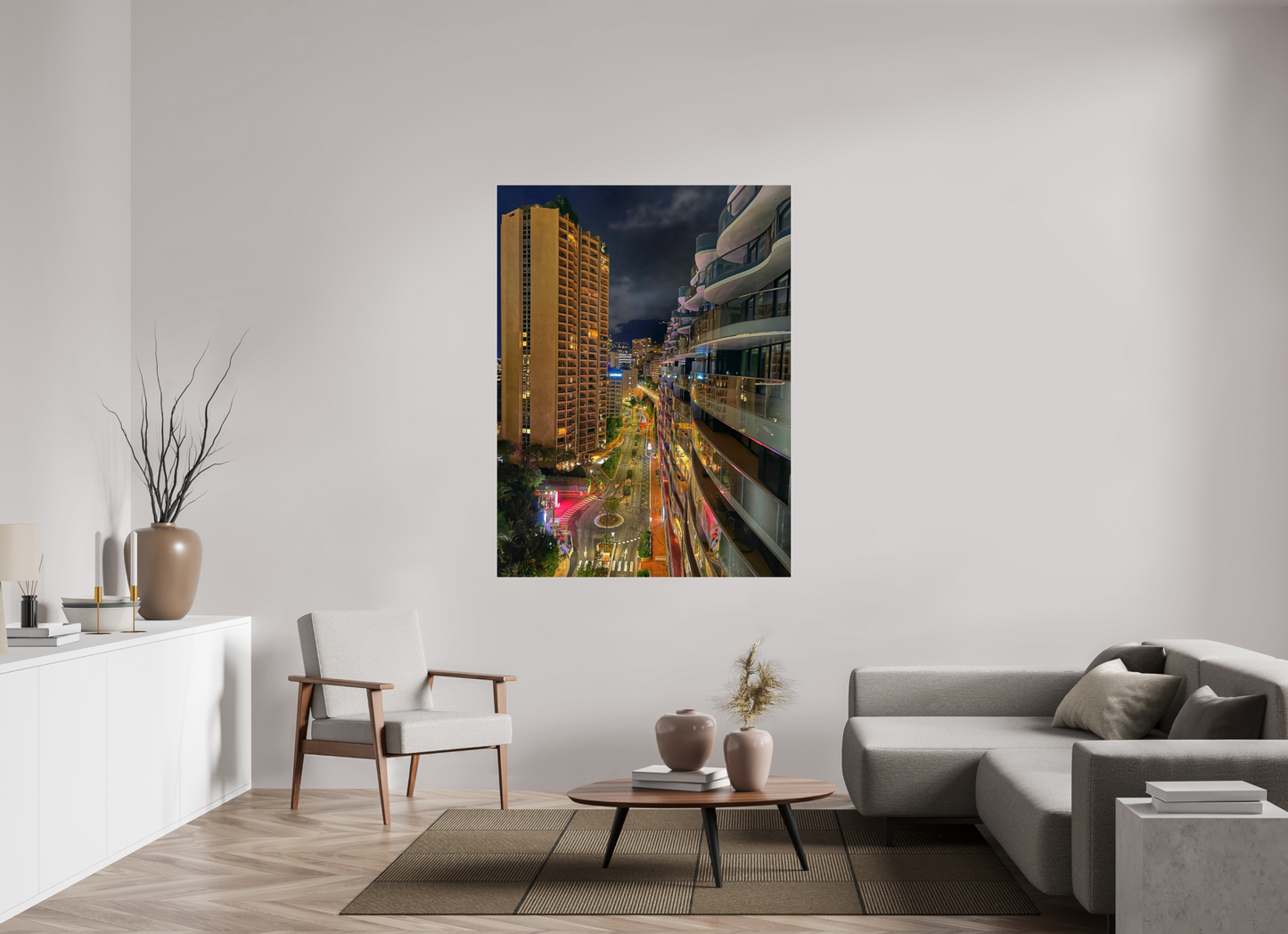 120 x 160 cm, Photo Print Under Acrylic Glass City Lights