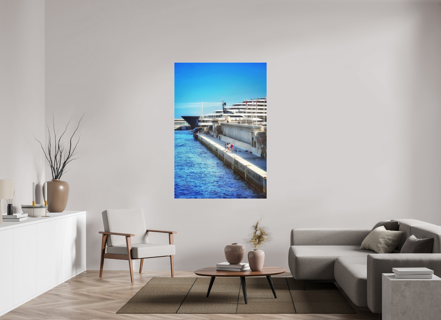 110 x 162 cm, Photo Print Under Acrylic Glass Monaco Blue