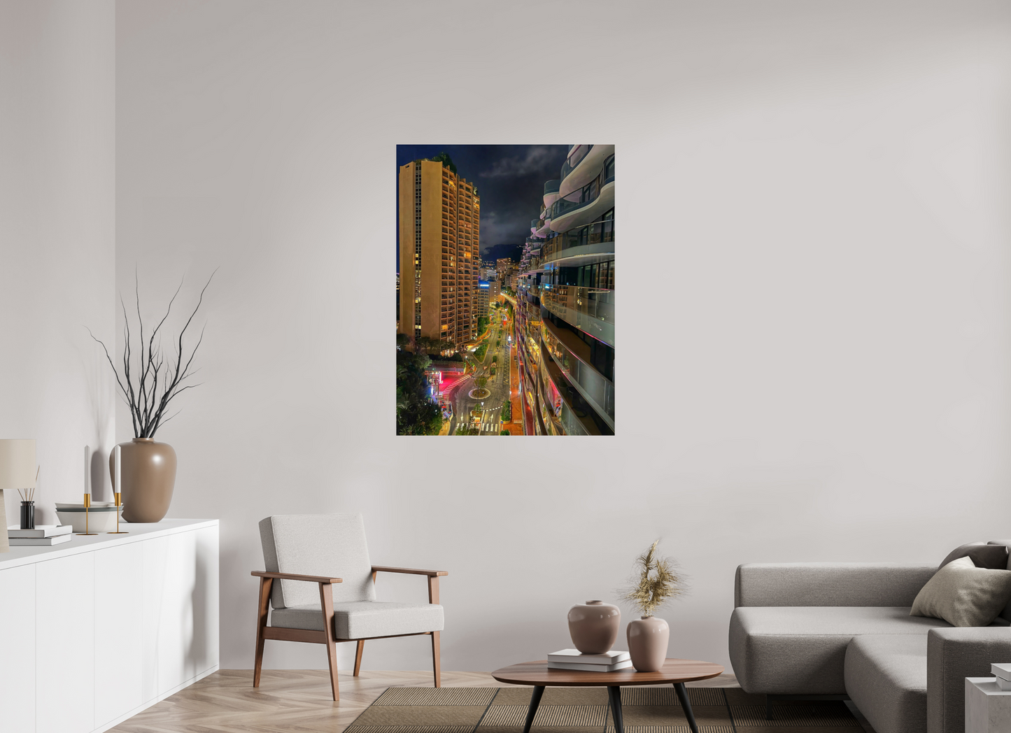 90 x 120 cm, Photo Print Under Acrylic Glass City Lights