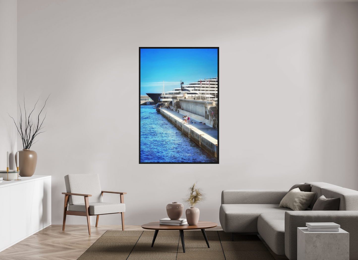 110 x 162 cm, Floater Frame Monaco Blue