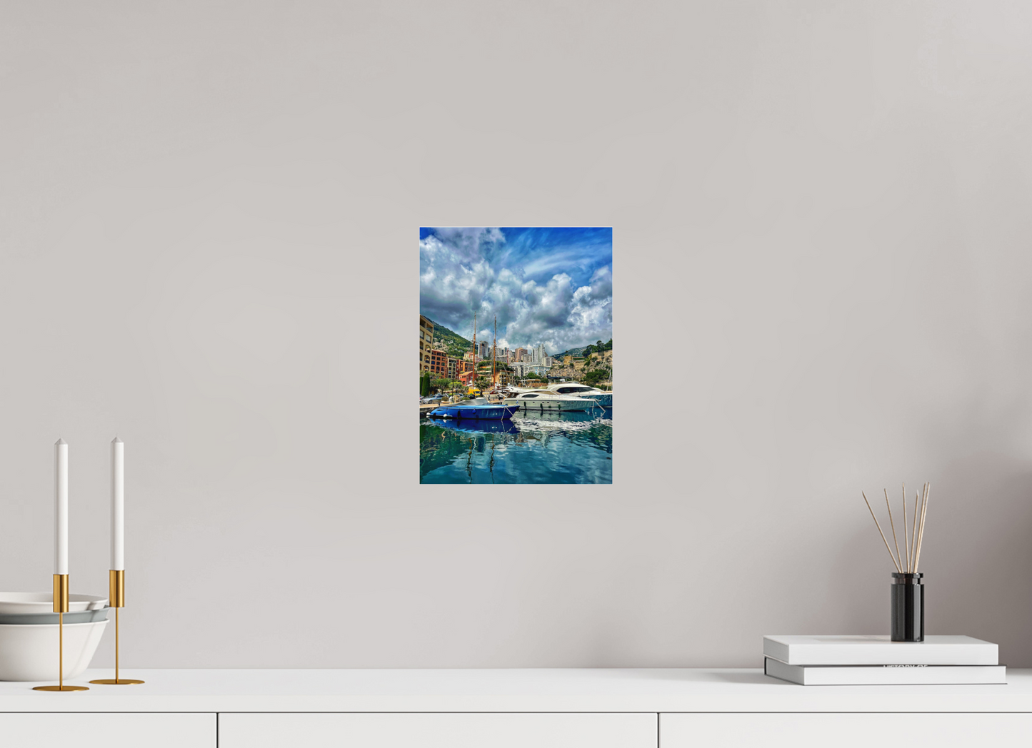 21 x 28 cm, Photo Print Under Acrylic Glass Fontvieille Harbour