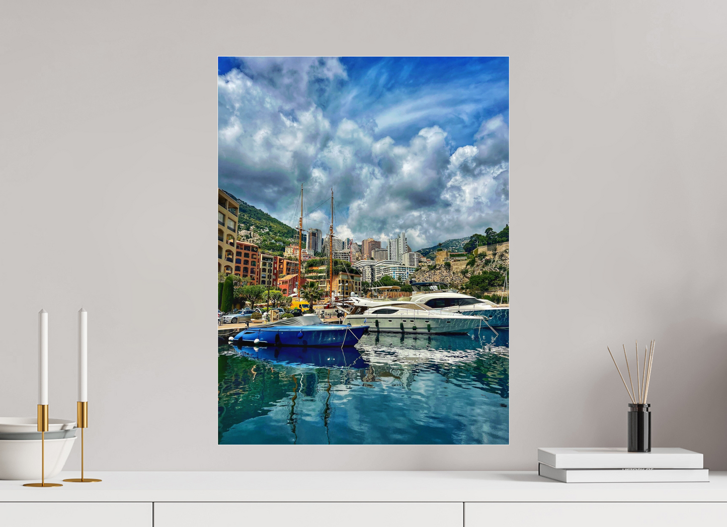 45 x 60 cm, Photo Print Under Acrylic Glass Fontvieille Harbour