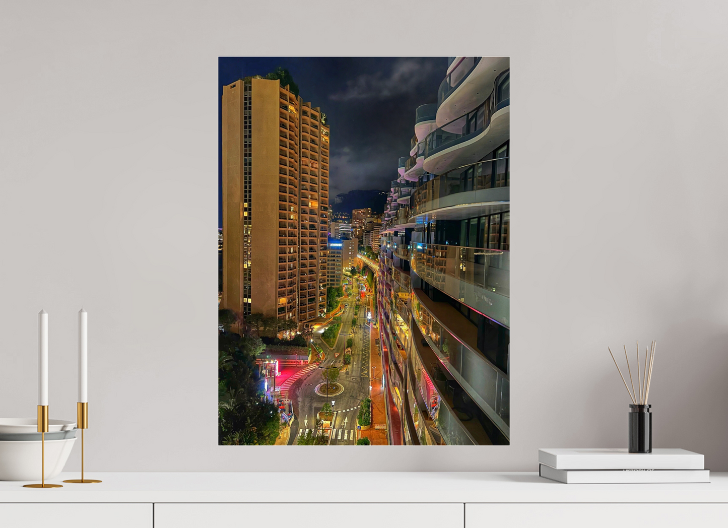 45 x 60 cm, Photo Print Under Acrylic Glass City Lights