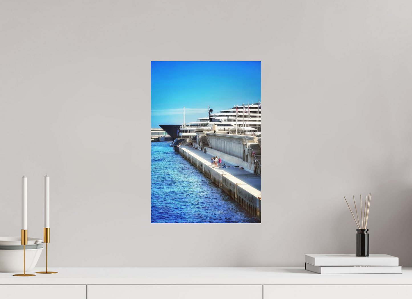 30 x 44.2 cm, Photo Print Under Acrylic Glass Monaco Blue