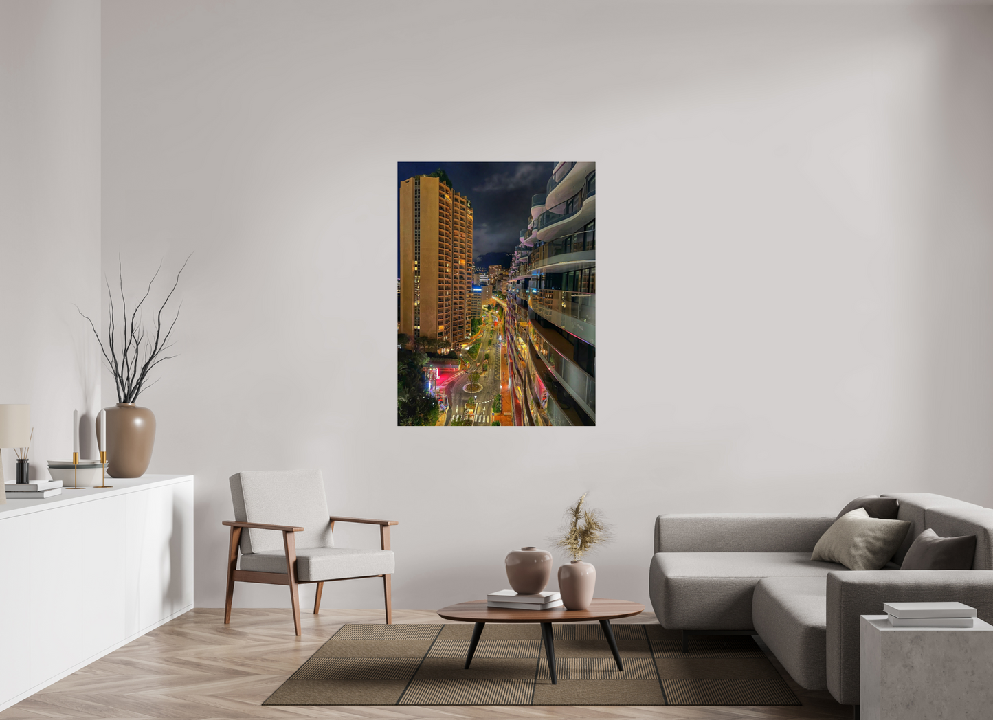 105 x 140 cm, Photo Print Under Acrylic Glass City Lights