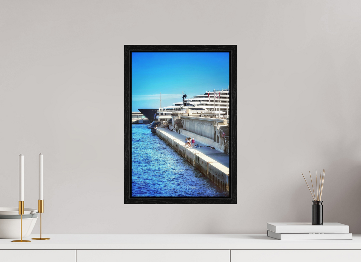 30 x 44.2 cm, Floater Frame Monaco Blue