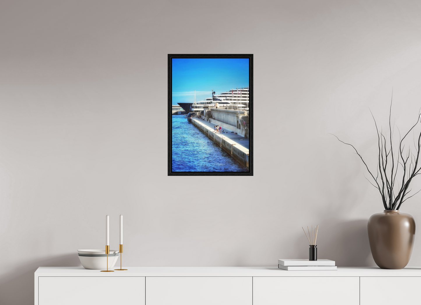 40 x 58.9 cm, Floater Frame Monaco Blue