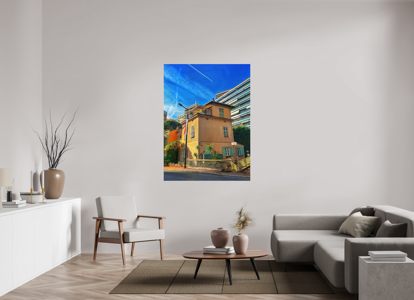 Hanging wall art photo print in acrylic glass floater frame