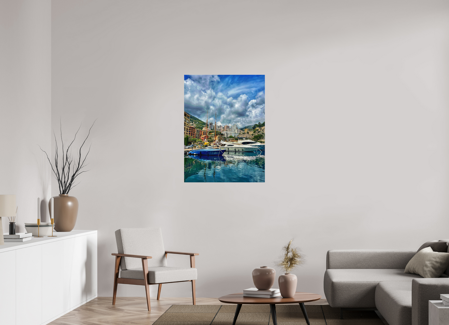 75 x 100 cm, Photo Print Under Acrylic Glass Fontvieille Harbour