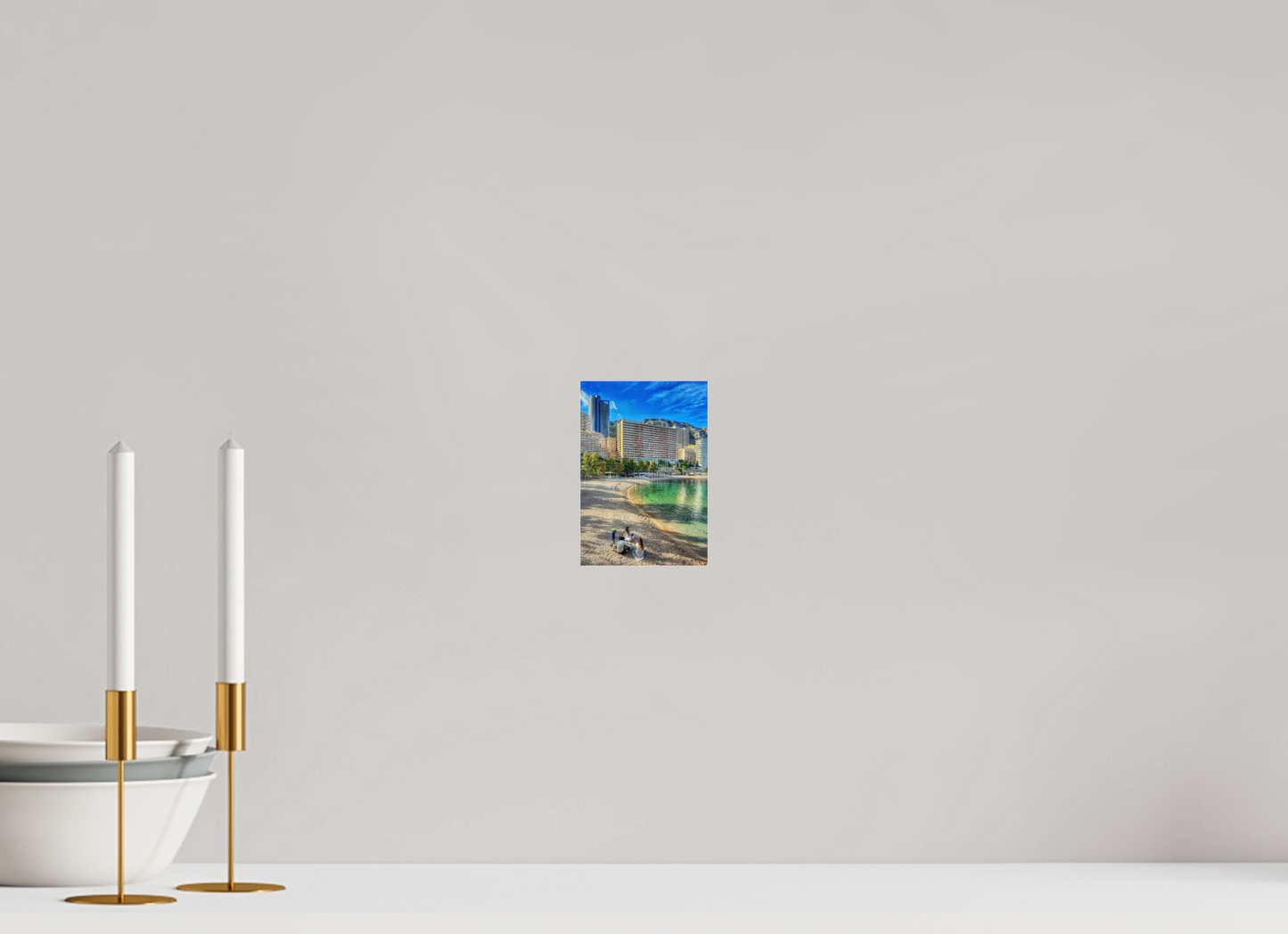 10 x 14.5 cm, Photo Print Under Acrylic Glass Larvotto Beach, Monaco — Spring 2026