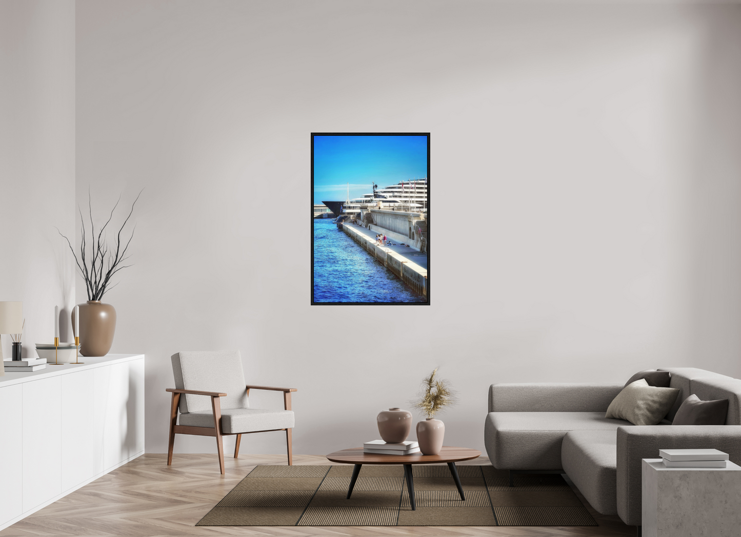 80 x 117.8 cm, Floater Frame Monaco Blue