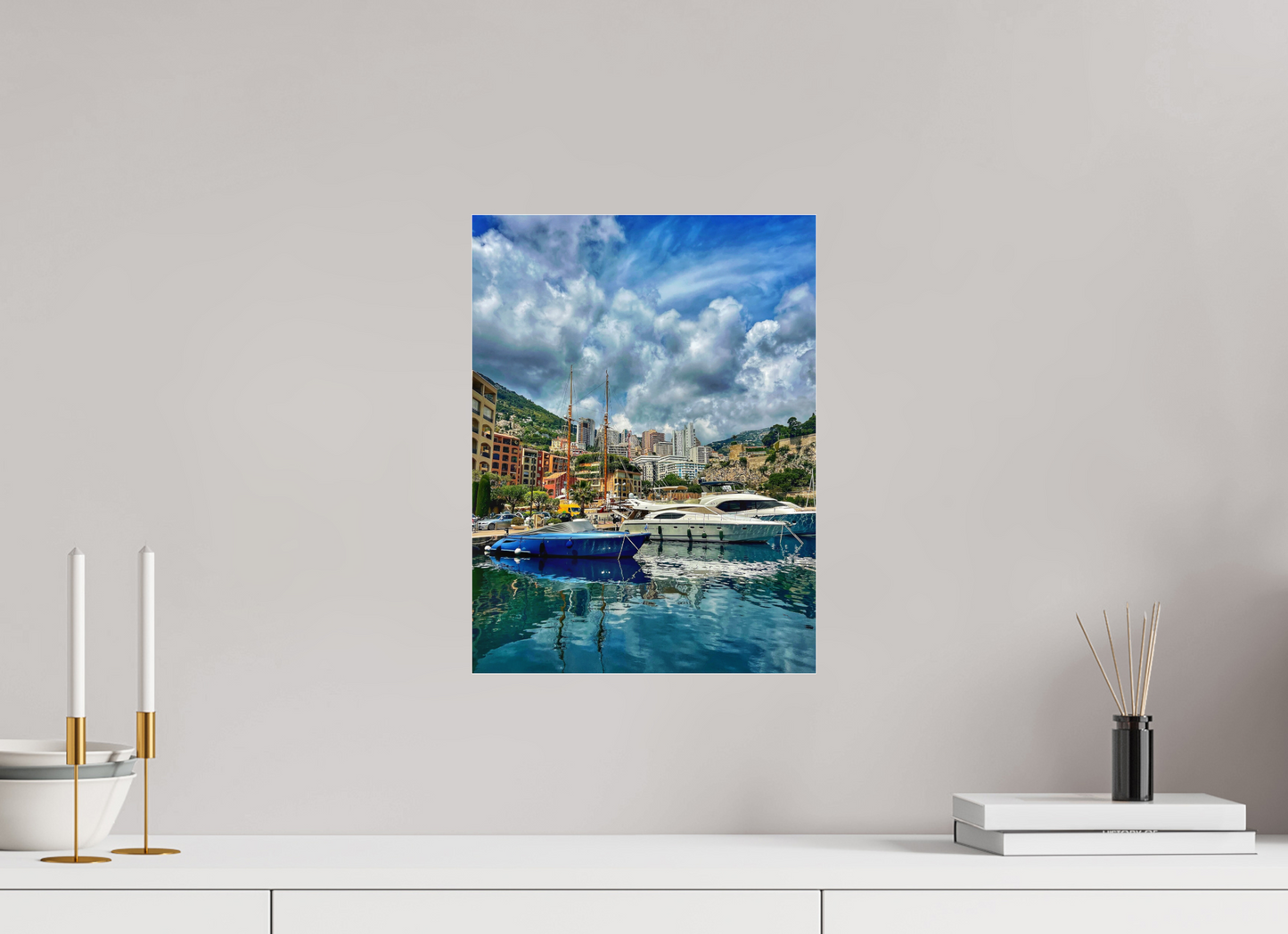 30 x 40 cm, Photo Print Under Acrylic Glass Fontvieille Harbour