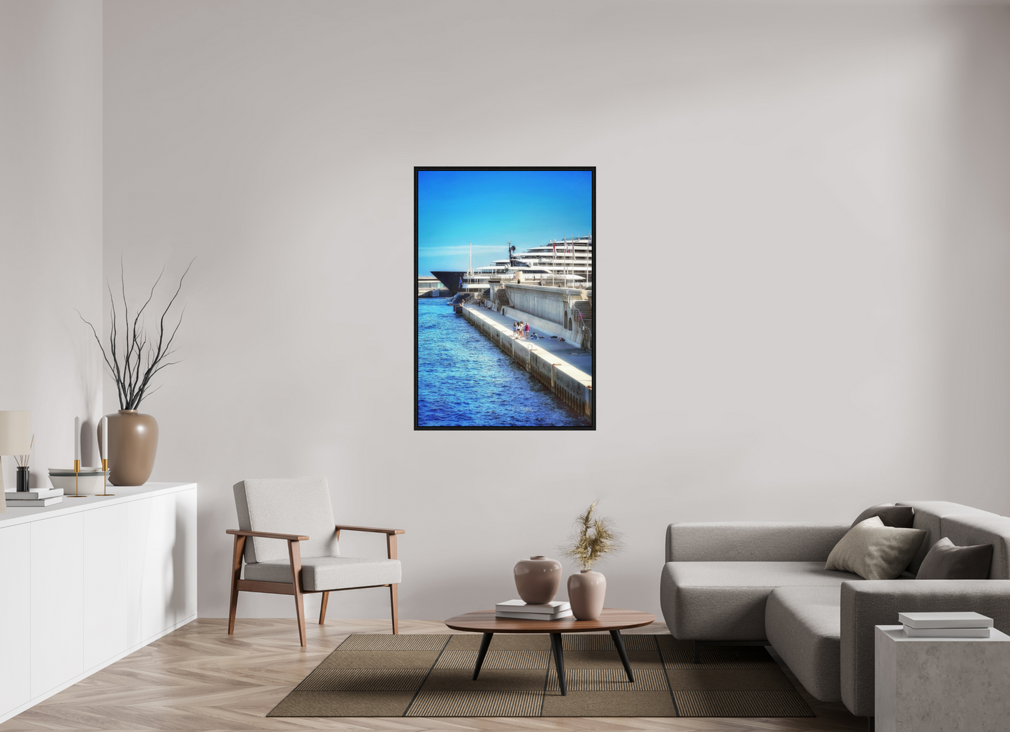 90 x 132.5 cm, Floater Frame Monaco Blue