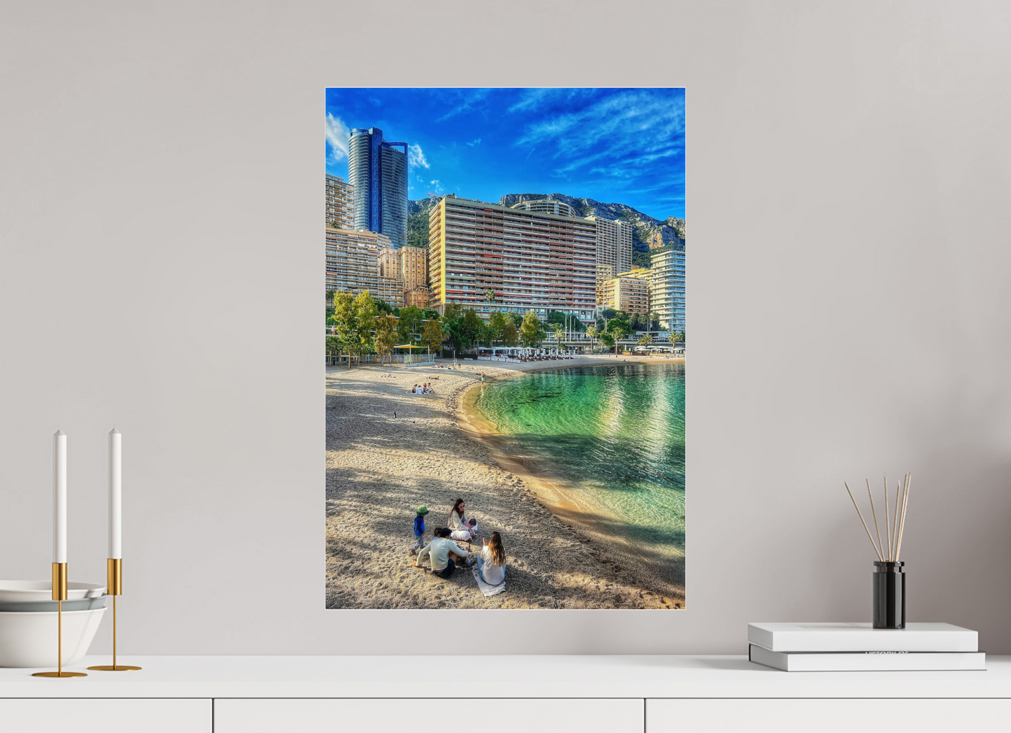 40 x 58 cm, Photo Print Under Acrylic Glass Larvotto Beach, Monaco — Spring 2026