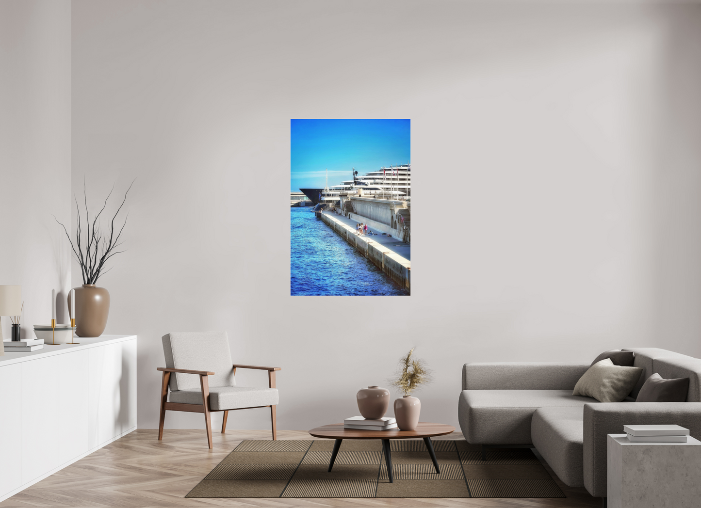 90 x 132.5 cm, Photo Print Under Acrylic Glass Monaco Blue