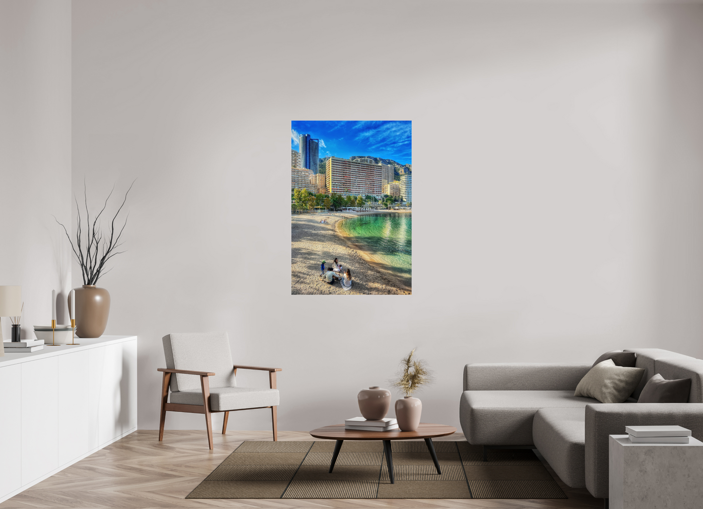 90 x 130.5 cm, Photo Print Under Acrylic Glass Larvotto Beach, Monaco — Spring 2026