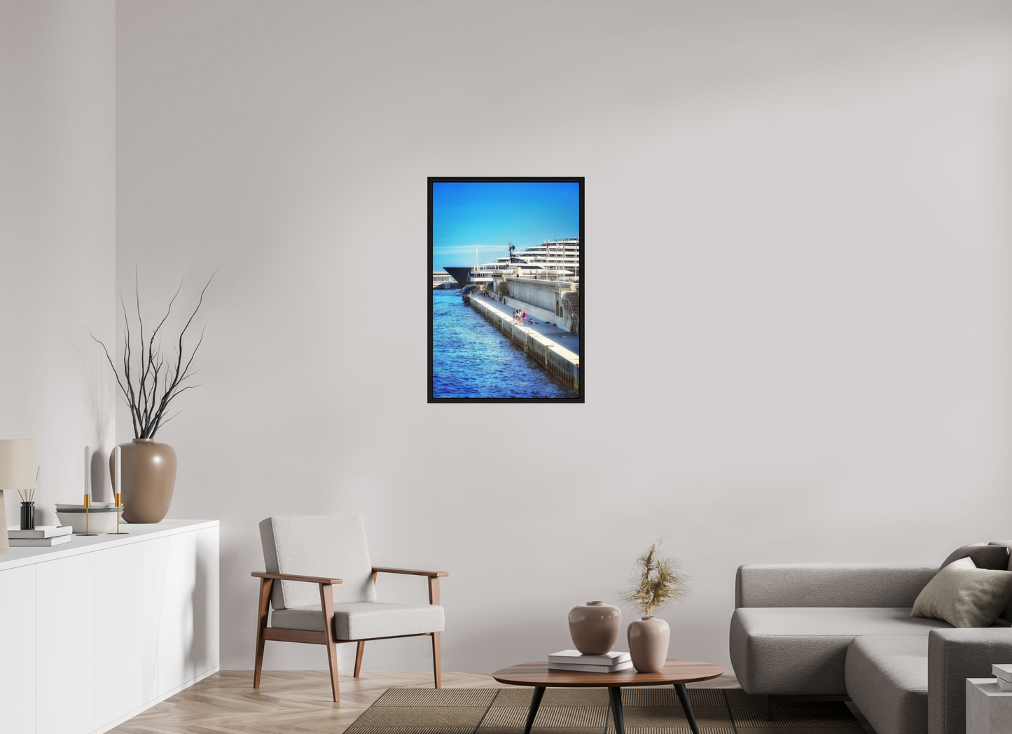 60 x 88.3 cm, Floater Frame Monaco Blue