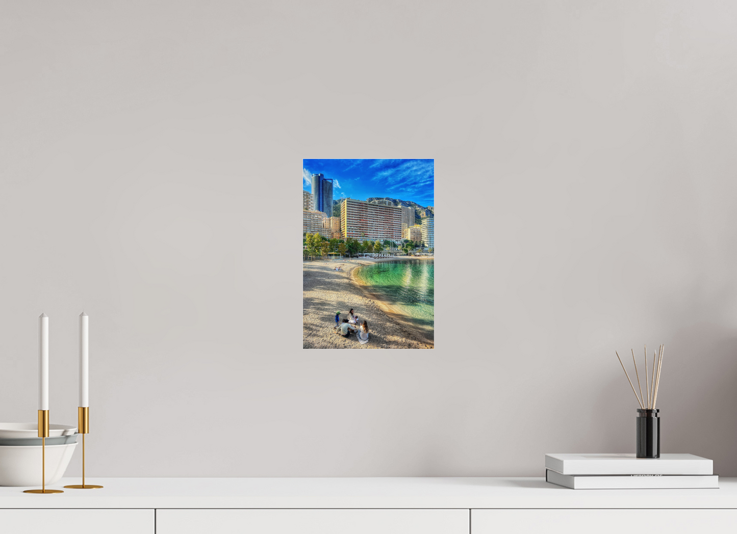 20 x 29 cm, Photo Print Under Acrylic Glass Larvotto Beach, Monaco — Spring 2026