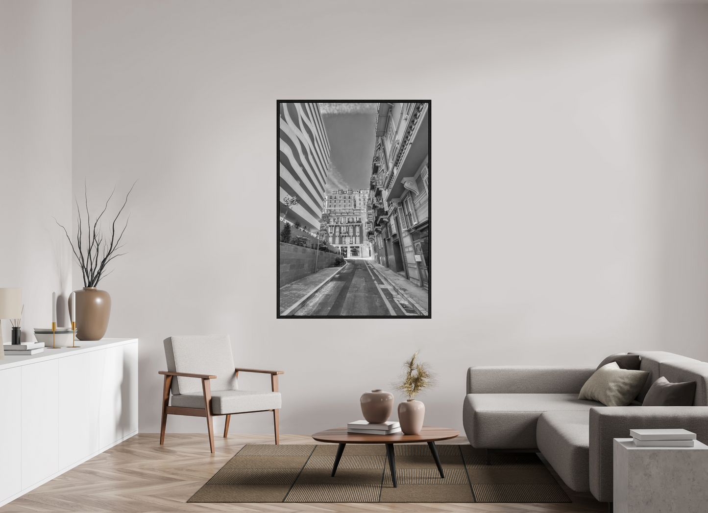 110 x 157.6 cm, Floater Frame Neighborhood