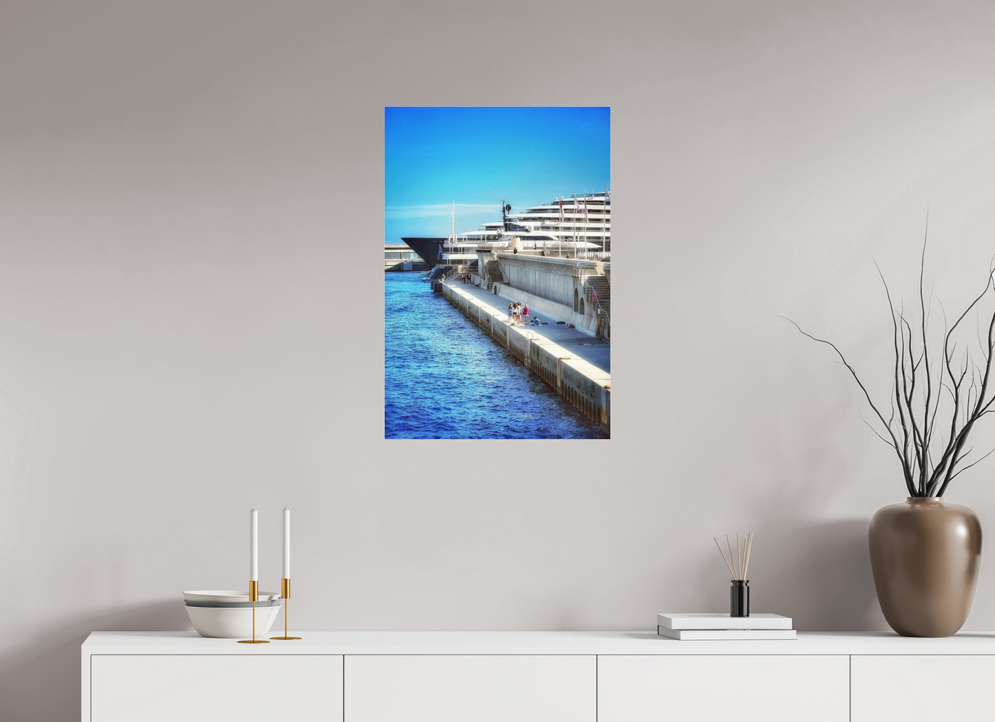 50 x 73.6 cm, Photo Print Under Acrylic Glass Monaco Blue