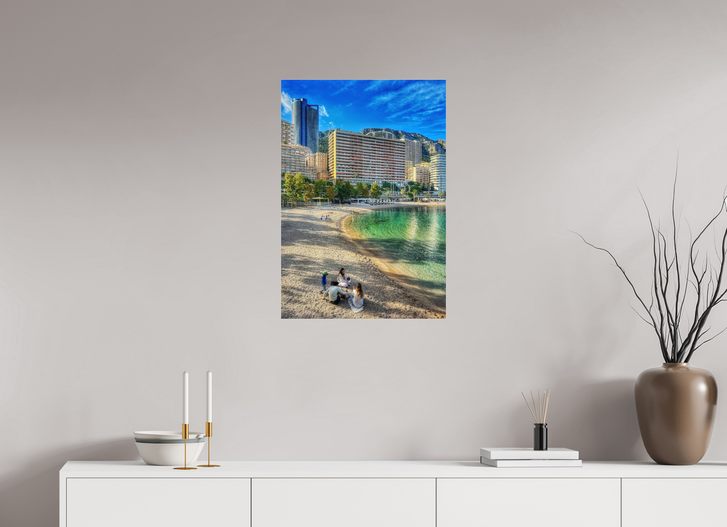 50 x 72.5 cm, Photo Print Under Acrylic Glass Larvotto Beach, Monaco — Spring 2026
