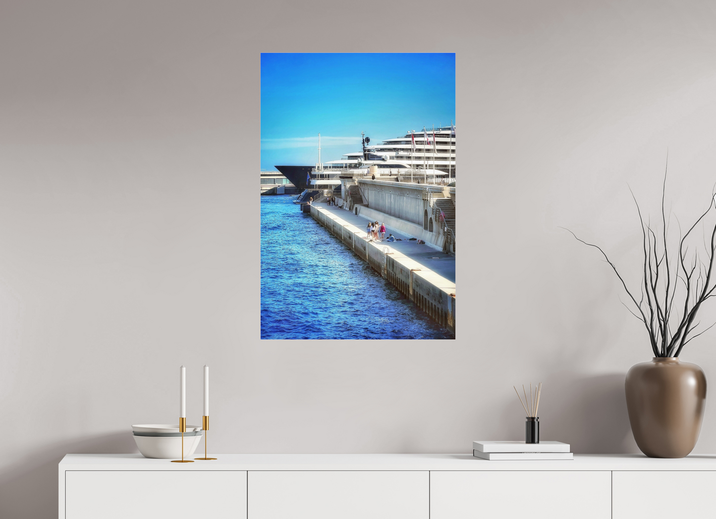60 x 88.3 cm, Photo Print Under Acrylic Glass Monaco Blue