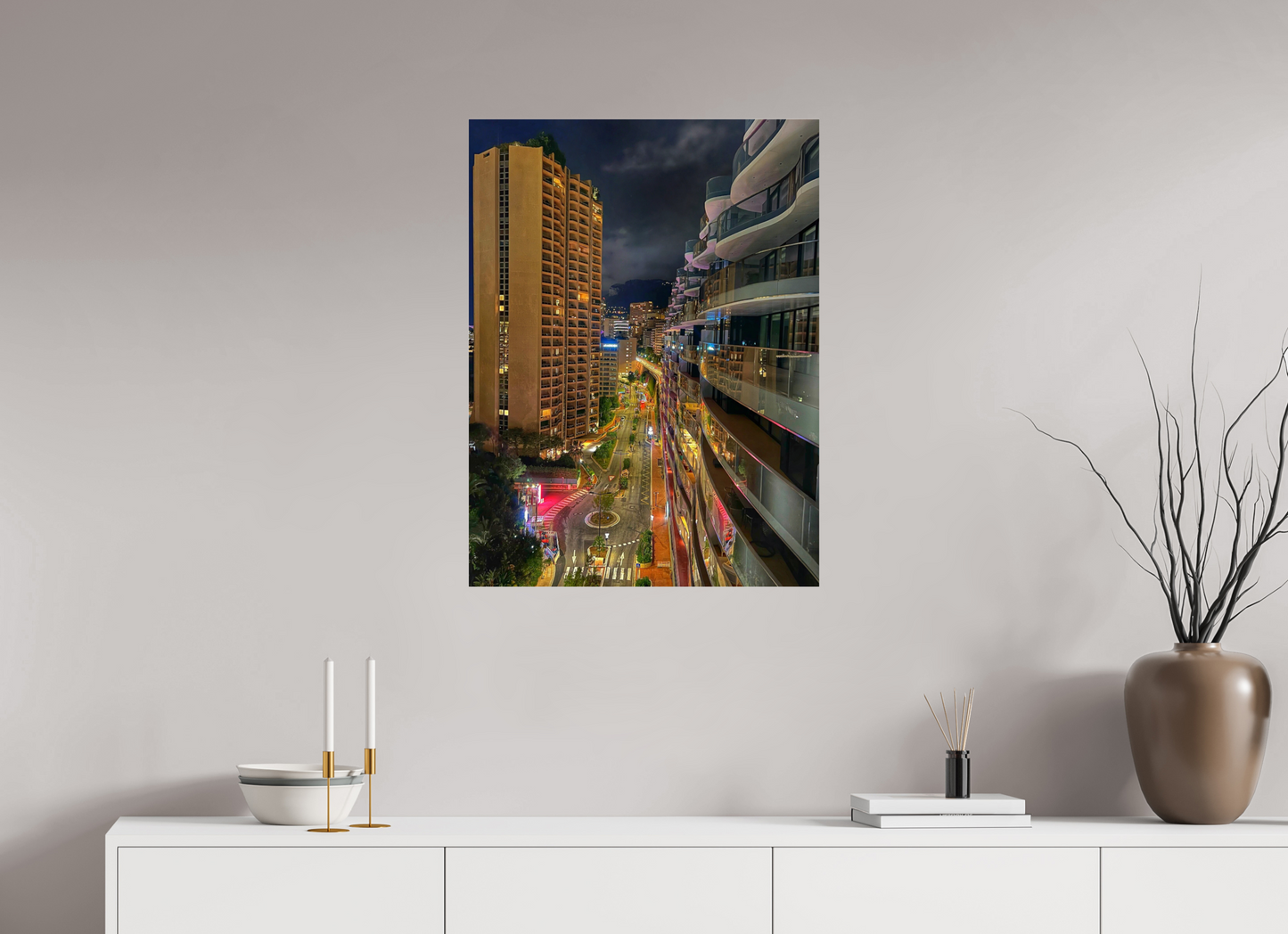 60 x 80 cm, Photo Print Under Acrylic Glass City Lights